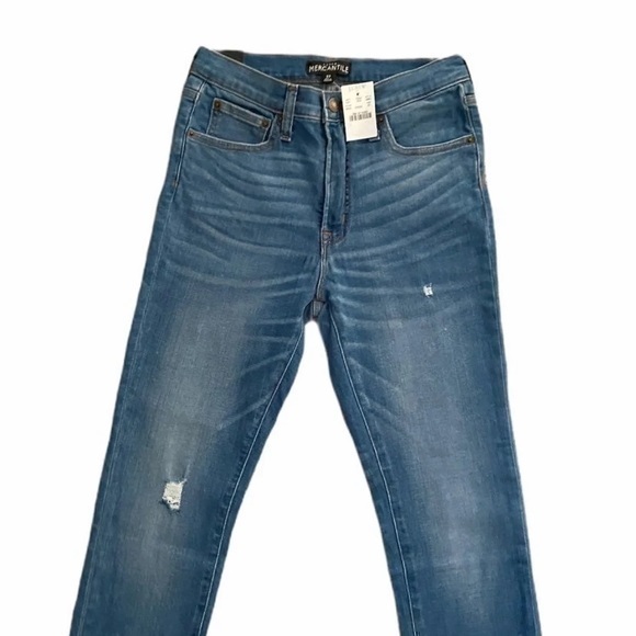 NWT J. Crew High Rise Raw Hem Distressed Skinny Jeans - Picture 3 of 9